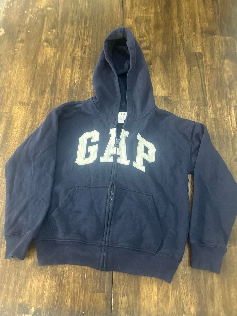 GAP Navy Blue Full-Zip Hoodie with White Logo